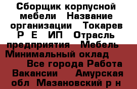 Сборщик корпусной мебели › Название организации ­ Токарев Р. Е., ИП › Отрасль предприятия ­ Мебель › Минимальный оклад ­ 40 000 - Все города Работа » Вакансии   . Амурская обл.,Мазановский р-н